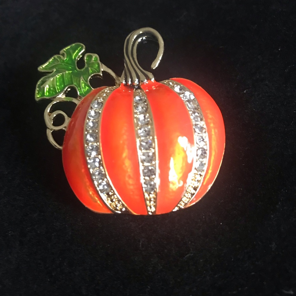 Fall, Halloween pumpkin brooch